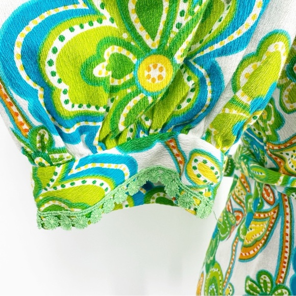 Vintage 60s Retro Floral Peter Pan Collar Print Mini Dress - Picture 2 of 8